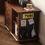 Bureau rectangulaire brun et noir en bois massif avec 3 tiroirs-1319568451
