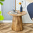 Natural Wood Grain Mdf Round Coffee Table With Exquisite Texture - 21.6" Diameter, 19.7" Height, Flexible Matching Design