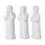 Ensemble de 3 figurines de moine debout, 9,8 pouces en résine blanche et en mélange de pierre, See No Evil Hear No Evil Speak No Evil