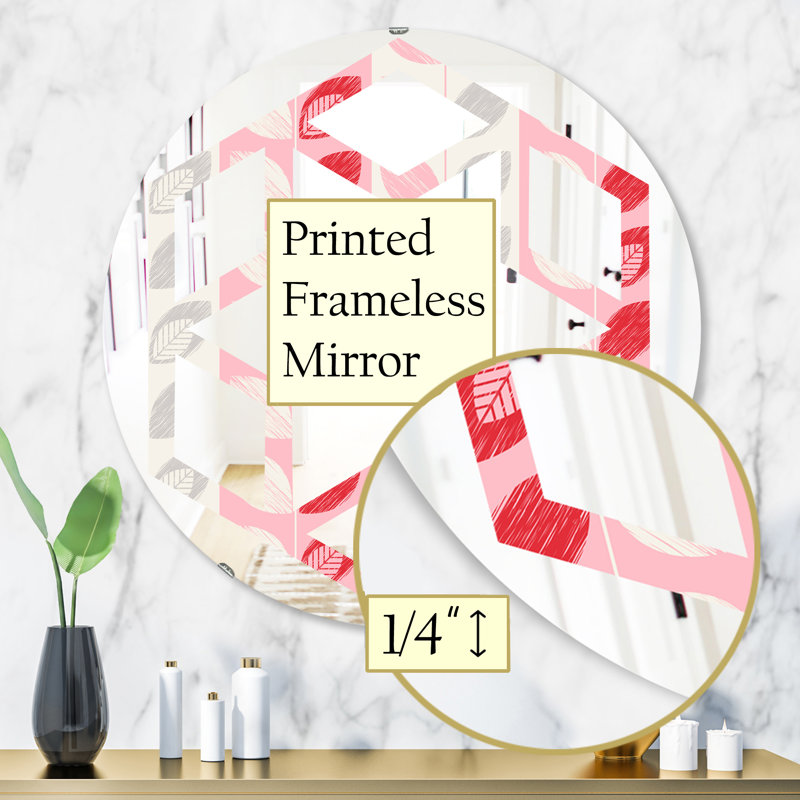 Miroir mural Botanical Design I, 31,5 po x 31,5 po
