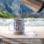 Tasse en acier inoxydable avec couvercle 12 onces Ebern Designs Indigo Waves