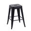 24 tabourets de bar sans dossier en métal de 24 po de hauteur de comptoir, non empilables, détachables et faciles à assembler, noir mat pour îlot de cuisine, bar, salle à manger, métal imperméable, structure, capacité de charge élevée