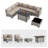 8-Piece Modular Outdoor Sectional Seating Set With Propane Fire Pit Table And Cushions-125547774-124197991