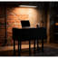 Petit bureau pliable de 80 cm (31,5 pouces) pour bureau à domicile ou salle à manger, utilisable comme bureau d'ordinateur, style américain traditionnel, noir, design.