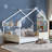 Twin Metal Canopy Bed Storage House Bed-955100069