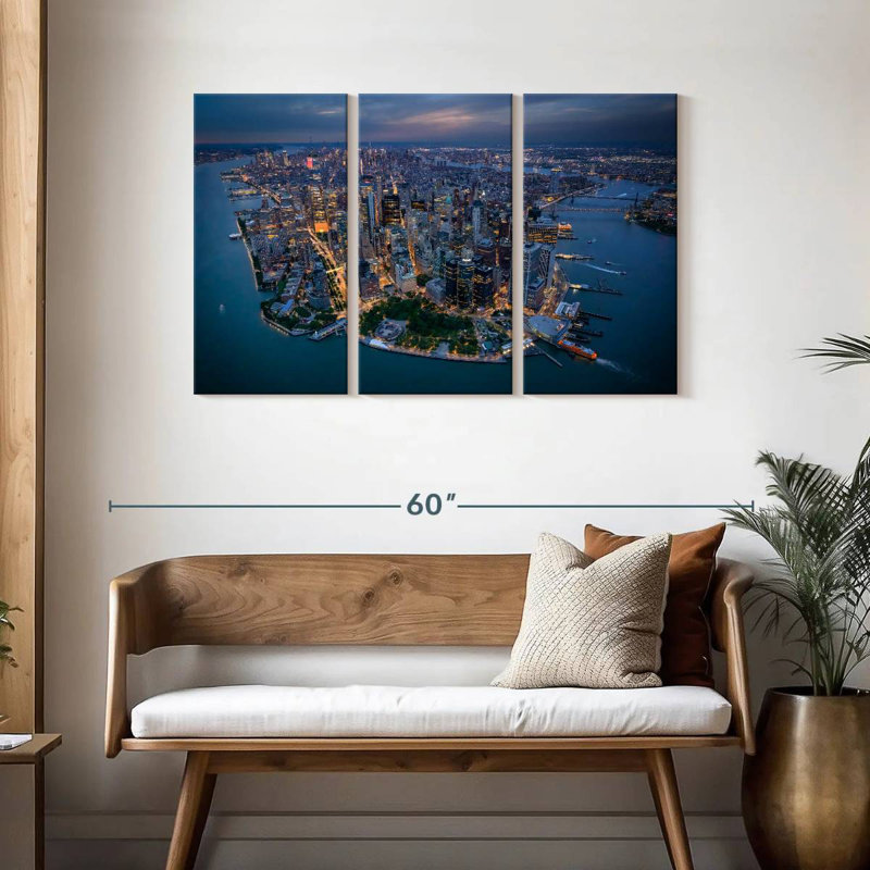 Nicci, New York, vue du ciel, H 28 po x l 45 po