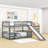 Wood Bunk Bed With Slide And Guardrails-668967440-668967439