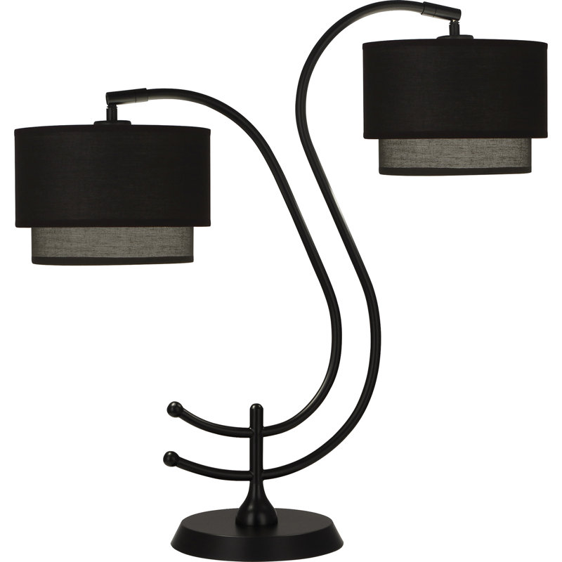 Charlee Adjustable Metal Desk Lamp, Raven Black, Matte Black