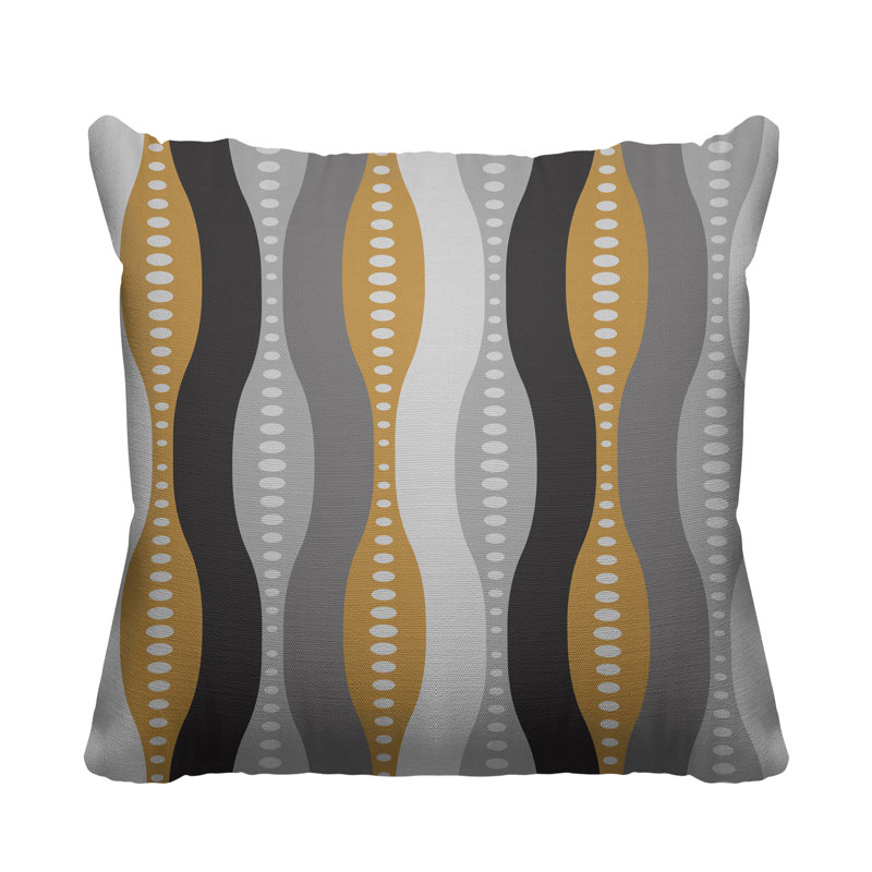 Housse et insert de coussin carré d'extérieur Jasmine, L 17 po x H 17 po, Moutarde