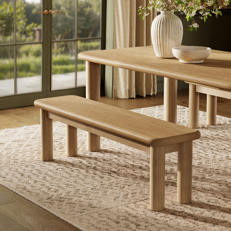 Banc en bois 58 po Alvia, Weathered Oak, Chêne patiné