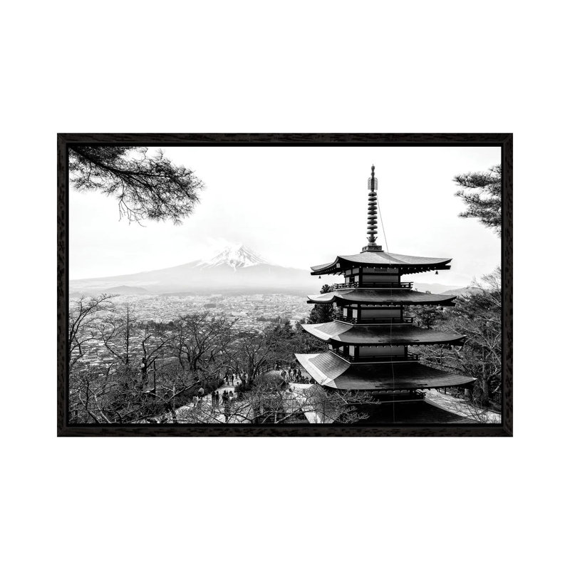 Chureito Pagoda by Philippe Hugonnard - Floater Frame Print on Canvas, Black Framed