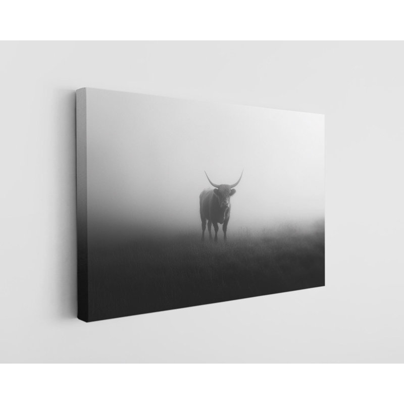Vache noire et blanche sur toile de haute qualité - décoration murale fabriquée à la main - art élégant - cadeau - décoration murale, reproduction de peinture