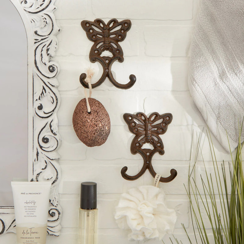 Ensemble de crochets muraux papillon / 2