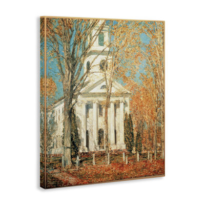 Classic Church At Old Lyme Canvas Wall Art by one1000paintings