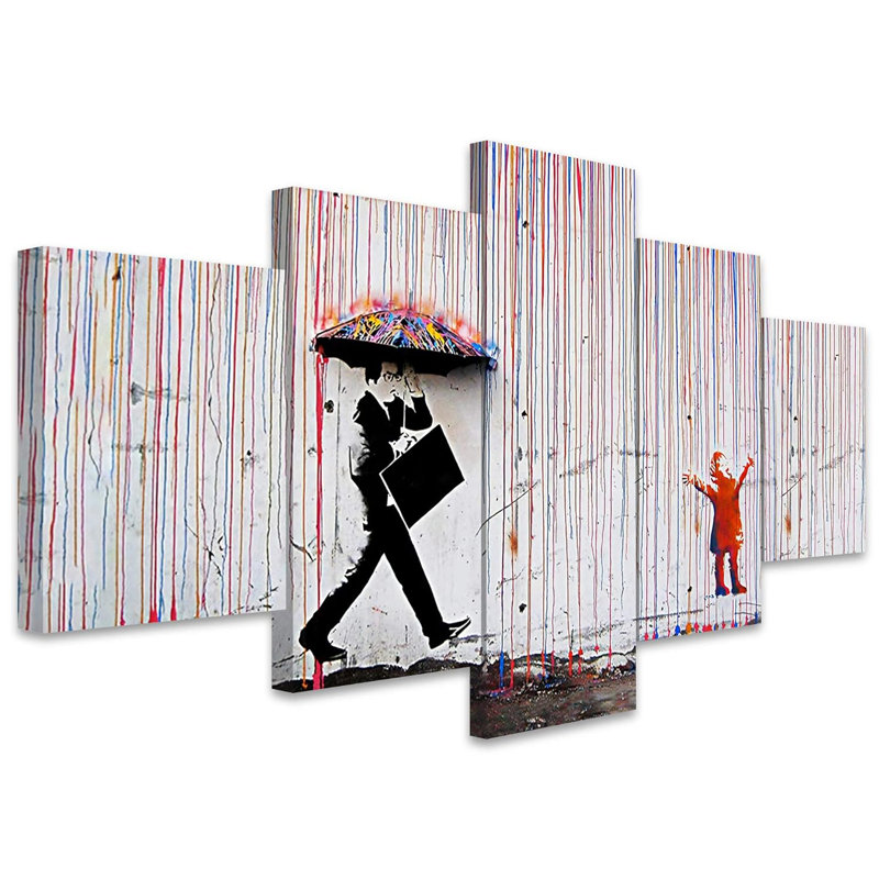 Ensemble de 5 pièces Pop Urban Street Banksy Rainbow Rainbow