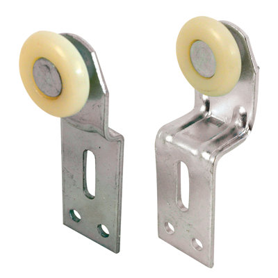Prime-Line Sliding Closet Door Roller Kit, 1 in. Wheel Diameter, Convex (Round) Edge Plastic, Stamped Steel Construction, Includes 1/4 and 3/4 in. Offset Pairs