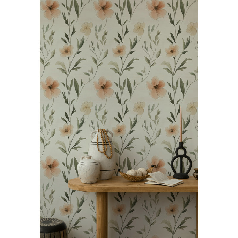 Décoration murale amovible à motif floral pastel