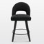 Tabouret de bar et de comptoir pivotant 26 po avec structure en bois massif-2062742053