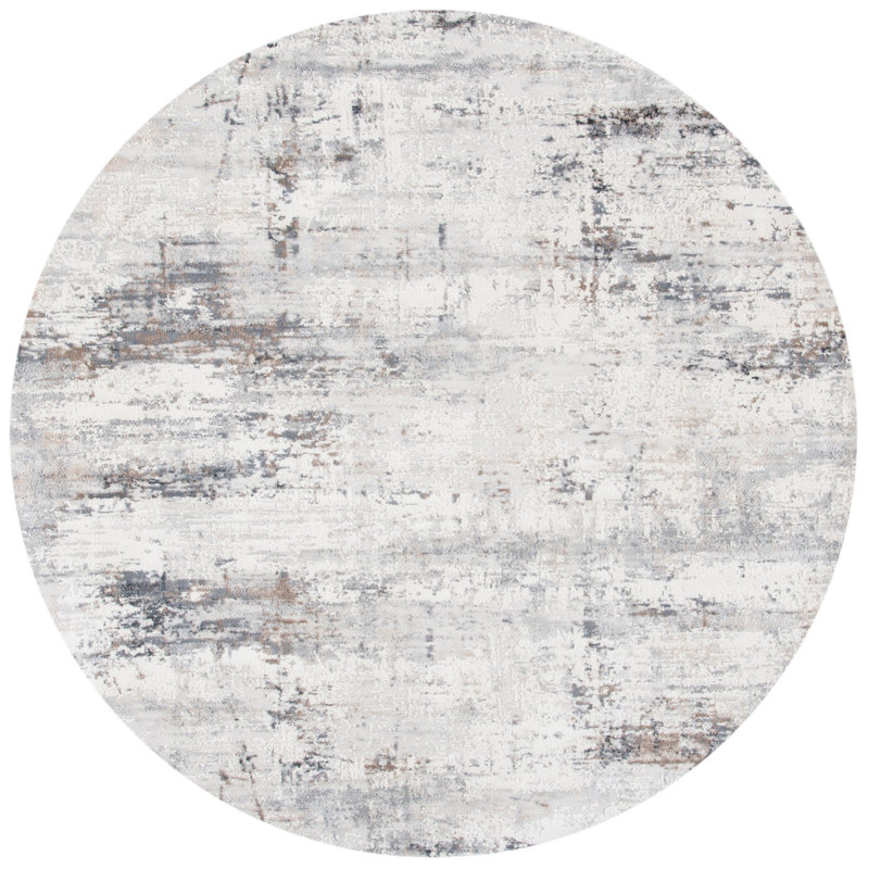 Tapis ivoire / gris Griner Padillo, Rond 10 pi