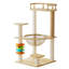 Tour à chat 32,2 po, tour à chat en bois pour chats d'intérieur, arbre à chat avec poteaux à griffes recouverts de sisal et perchoir supérieur, maisonnette pour chat avec hamac en acrylique et jouets pour petits chats