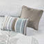 Courtepointe brodée 6 pièces très grand / très grand, microfibre bleue et blanche, réversible avec doux, broderie classique de feuille blanche, microfibre réversible, dos, captivation-121405829-121405830