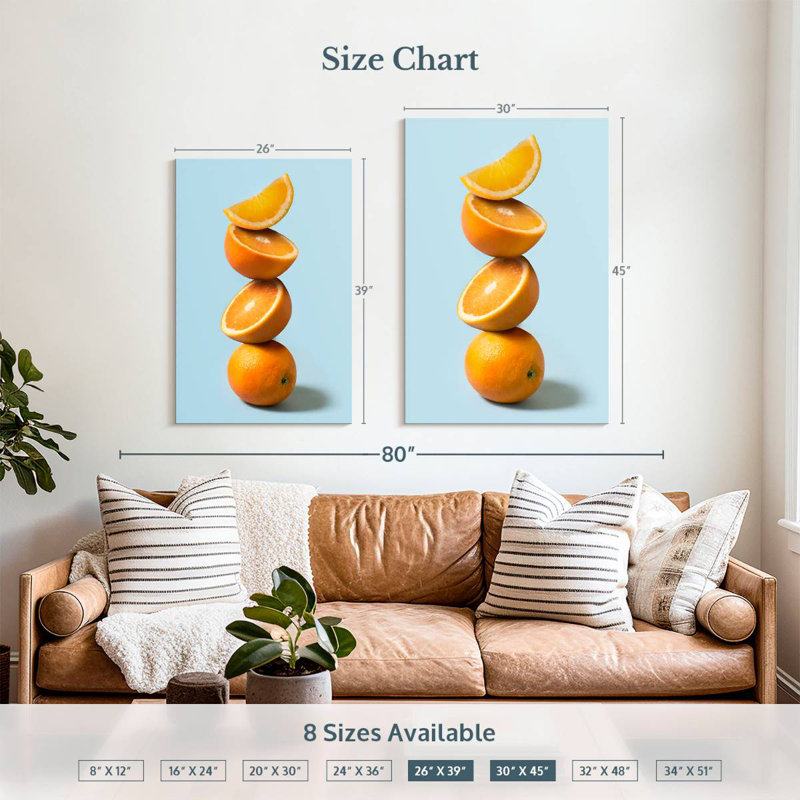 Yarlin Stack Of Oranges, 39" H x 26" W
