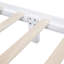 Structure de lit double en bois pleine grandeur, lit plateforme de style rétro avec support en lattes de bois