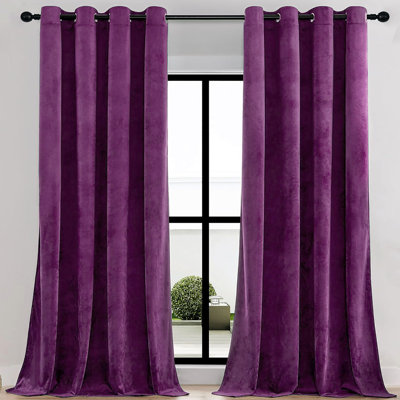 Velvet Room Darkening Grommet Window Curtain Panel