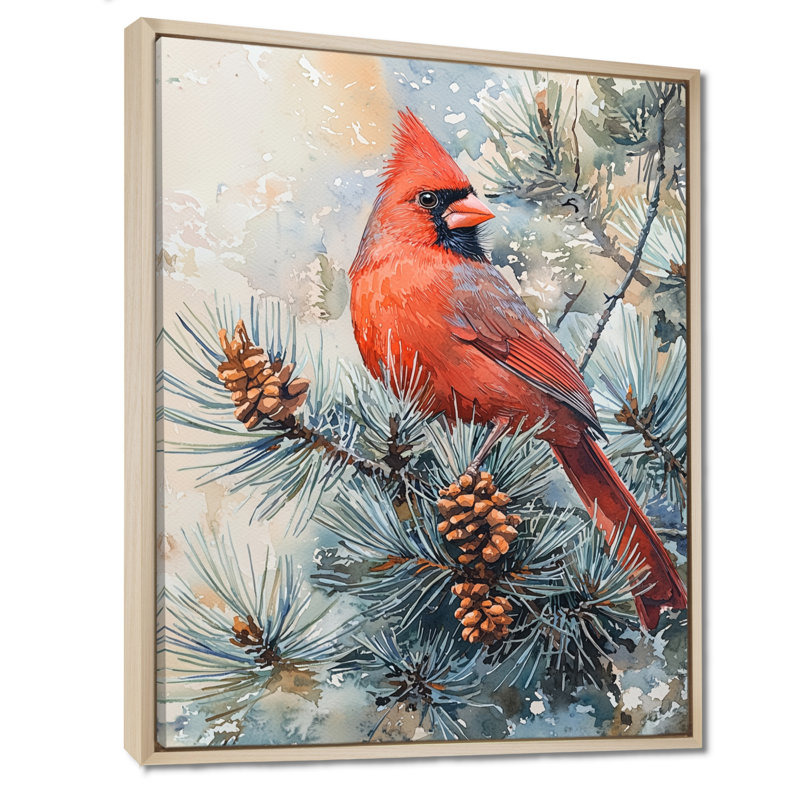 Ferrel - grand oiseau, art mural, H 32 po x l 24 po, Impression encadrée sans passe-partout, Crème, crème