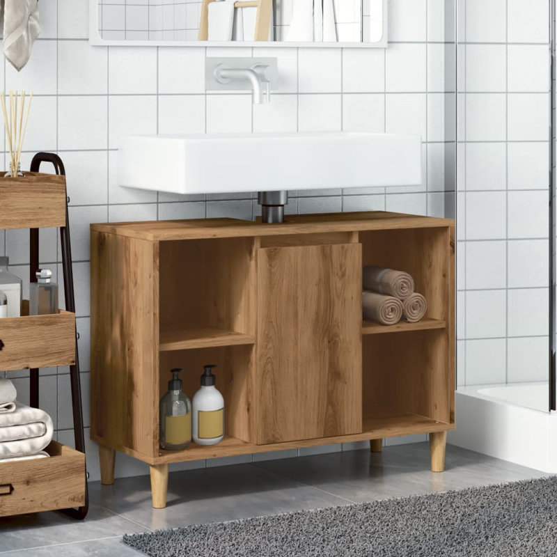 Skagway Sink Cabinet 80x33x60 cm Engineered Wood, Old Wood