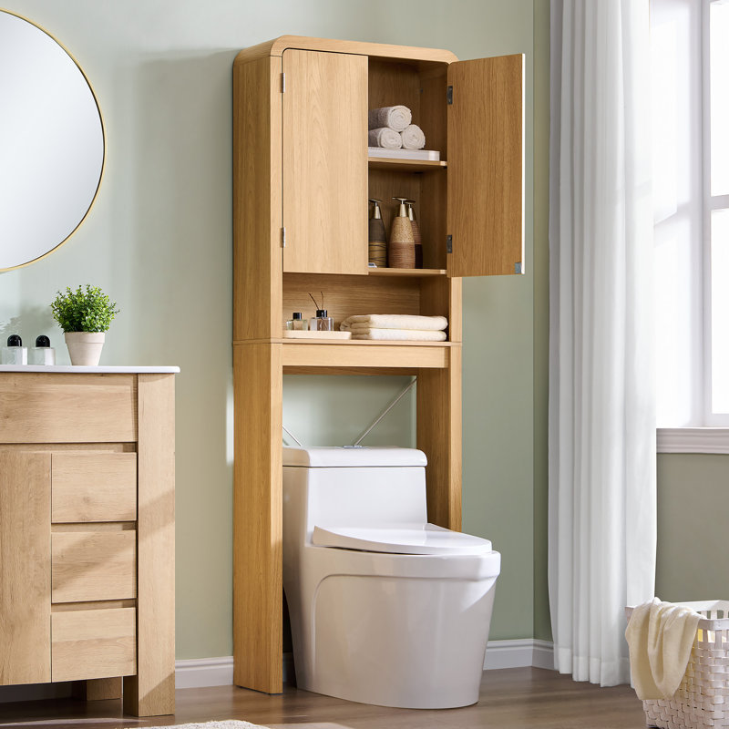 Armoire de salle de bain autoportante de 69 po de hauteur Apollo, Naturel