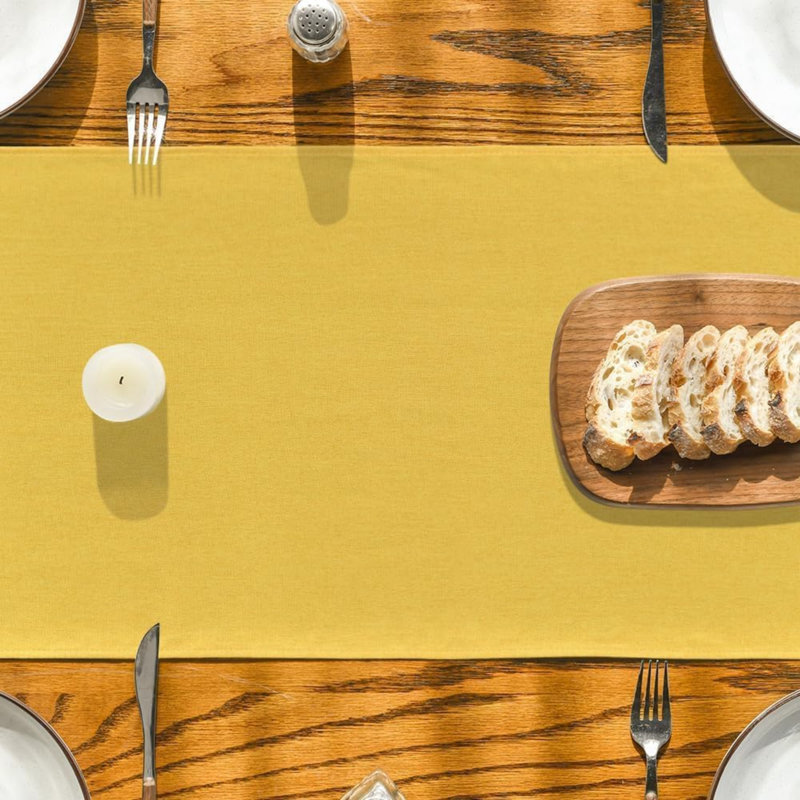 Yellow Summer Table Runner 40x240 cm | Seasonal Fall Spring Machine Washable Kitchen Dining Table Decoration for Home Party Decor