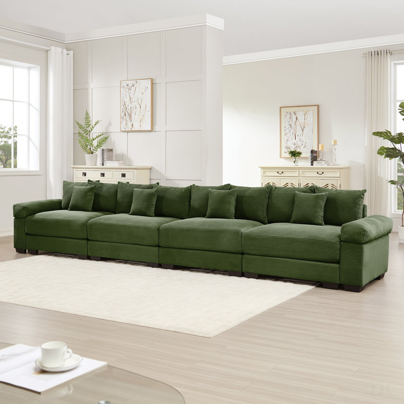 Canapé modulaire surdimensionné 170 pouces Cloud, Green, 34.2" H x 167.6" W x 33.8" D