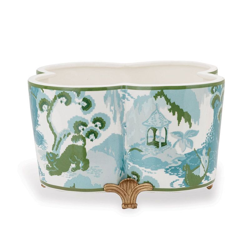 Canton Handmade Ceramic Planter, Green