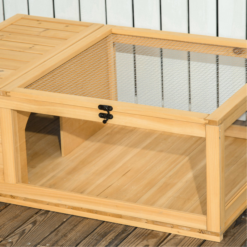 Cage de reptile en bois - Maison de tortue pour serpents. Habitation de tortue en bois massif 2 pièces, stable et facile à vérifier