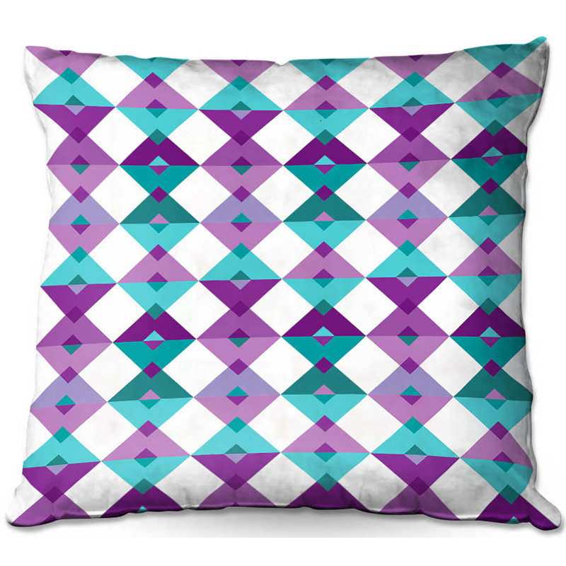  Coussin Couch Triangles, 18 po x 18 po, Bleu