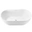 Baignoire autoportante de 55 po en acrylique, baignoire autoportante contemporaine avec trop-plein et bonde escamotable anti-blocage, certifiée Cupc, blanc brillant