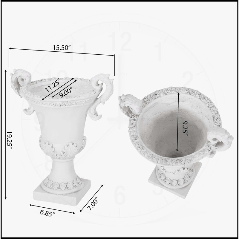 MGO GARDEN URN PLANTER, Antique White