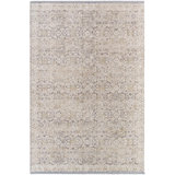 Mahe Oriental Machine Woven Polyester Area Rug in Cream/Light Brown