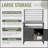 Outdoor Kitchen Island With Storage, Aluminum Kitchen Storage Island With Wall Hanging, Freestanding Grill Storage Cabinet With Protective Cover For BBQ, Deck, Patio, Backyard