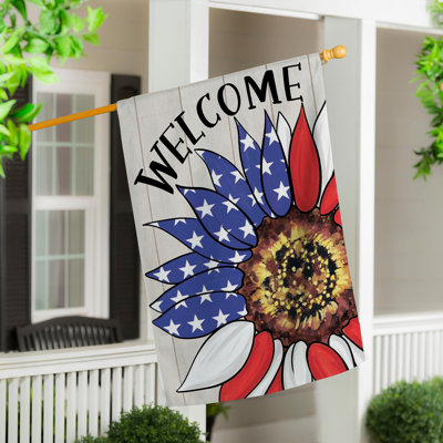 Drapeau patriotique de tournesol en toile de jute