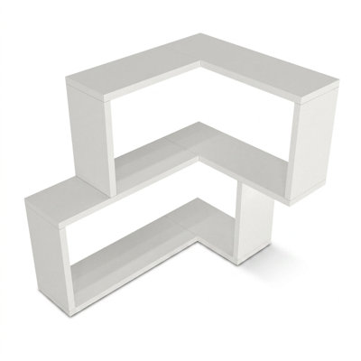 Aries Solid Wood Geometric Wall Shelf
