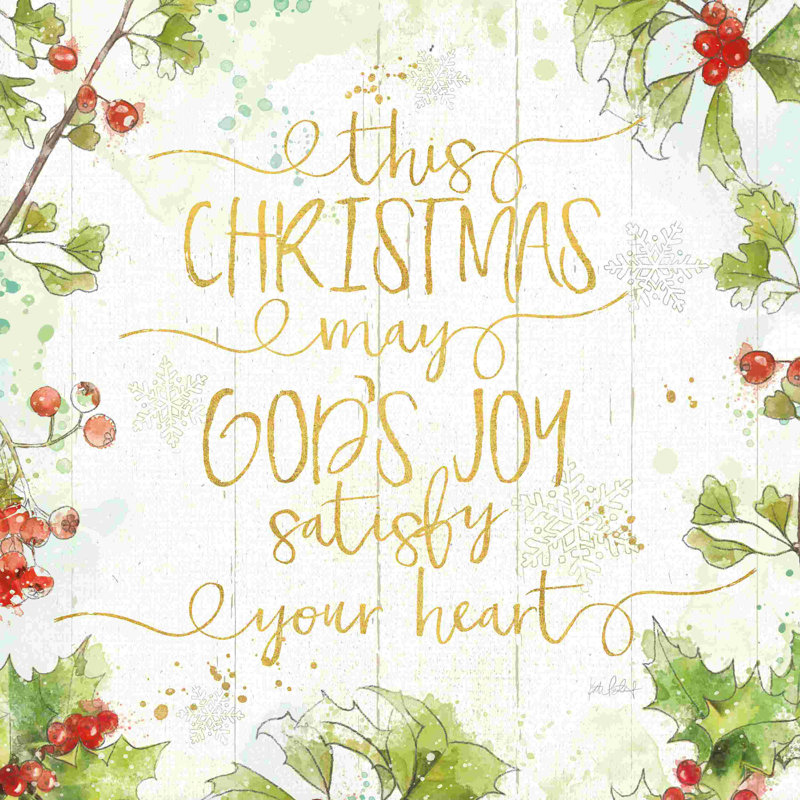 Sentiments de Noël III or sur bois, L 12 po x H 12 po