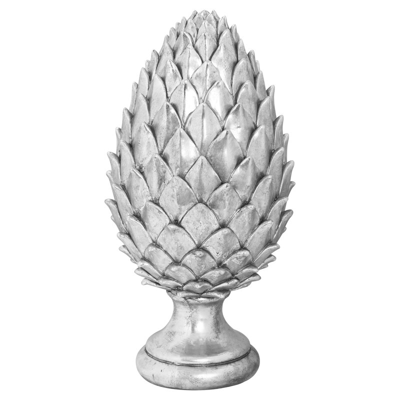 Boulevardier Resin Finial Decorative Object, 30cm H x 15cm W x 15cm D, Silver