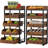 46.06” Tall 5-Tier Rustic Brown Pull-Out Fruit Vegetable & Snack Storage Rack For Pantry