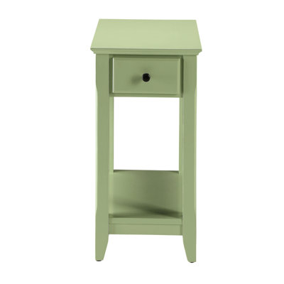 Transitional Design Accent Table With Drawer And Shelf Compact For Apartment