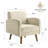 Ultra Comfortable Accent Chair, Mid-Century Modern Boucle Upholstered Armchair with Rubberwood Frame and Legs, Minimal Assembly Required, Cozy Chair for Living Room or Bedroom, Beige