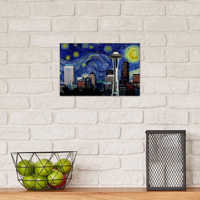 " Seattle, Washington Starry Night Skyline "