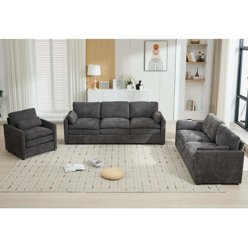 Ensemble de canapé rembourré Cozy, Gris