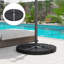 Base de parasol de patio avec bec à remplissage facile, grand support rond 4 pièces pour parasols de marché et en porte-à-faux, noir classique